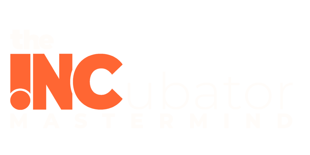 The INCubator logo, orange and white